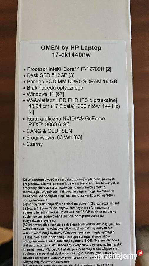 Laptop OMEN by HP 17ck1440nw