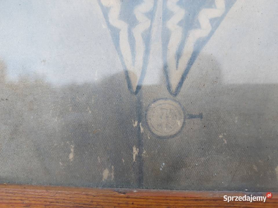 77 Stary obraz portret żołnierza Warszawa 1951r Antyki Tczew
