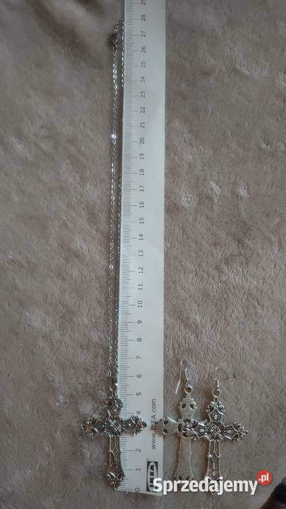 Wisior naszyjnik kolczyki z krzyżami krzyż goth Tarnowskie Góry sprzedam