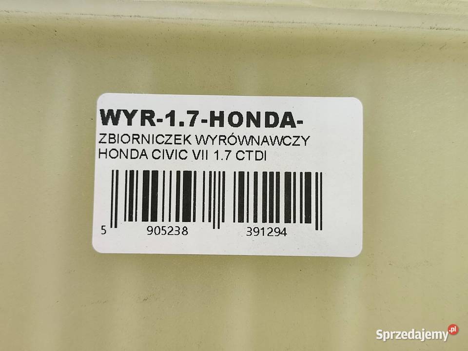 ZBIORNICZEK WYRÓWNAWCZY HONDA CIVIC VII 17 CTDI osobowe lubelskie