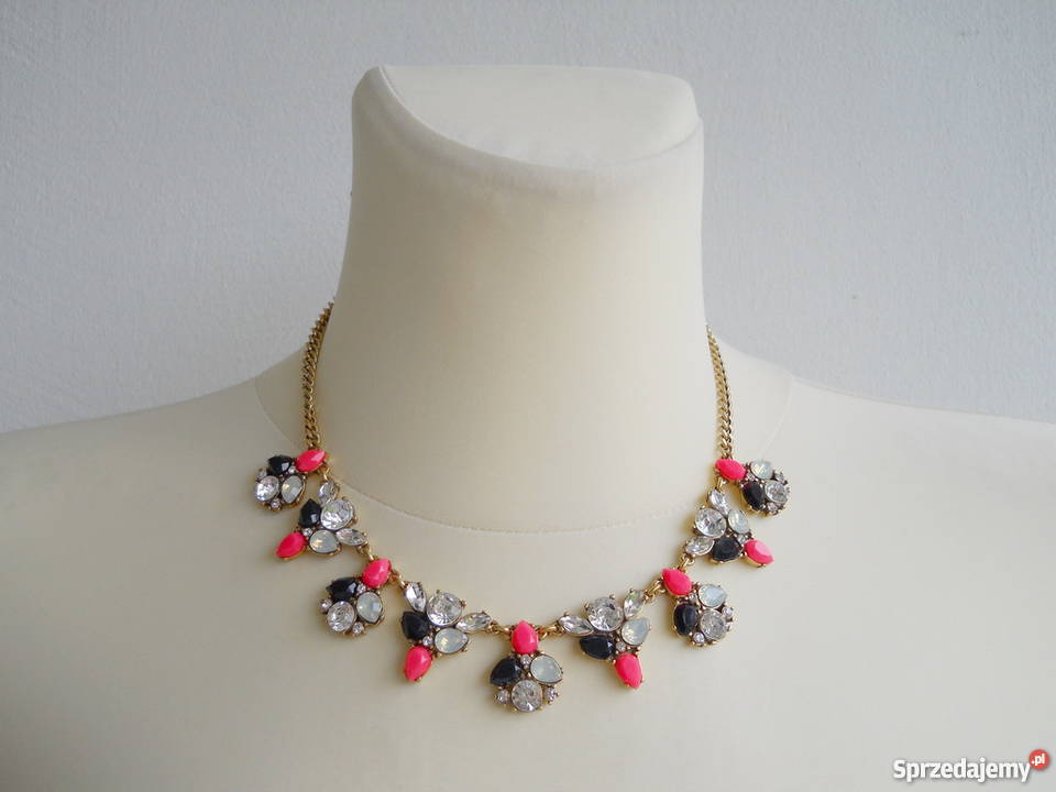 Nowy JCREW Przepiękny Naszyjnik Kolia Kamienie pozłacane