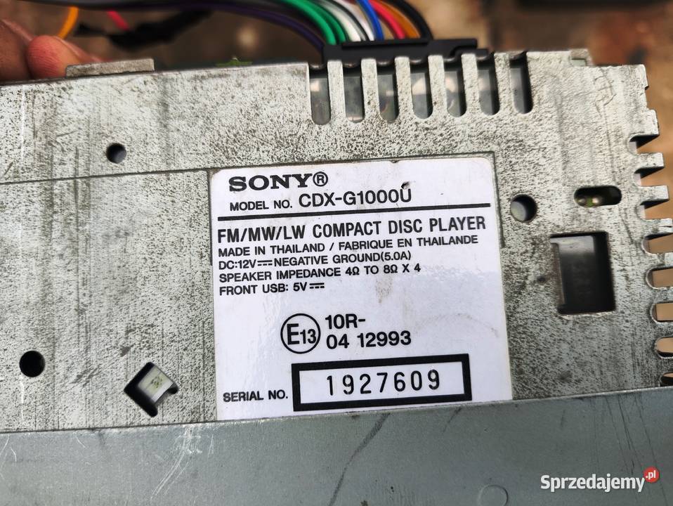 Radio samochodowe 1DIN Sony CDXG1000U Radioodtwarzacze