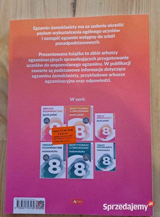 Arkusze egzaminacyjne Język polski Egzamin sprzedam