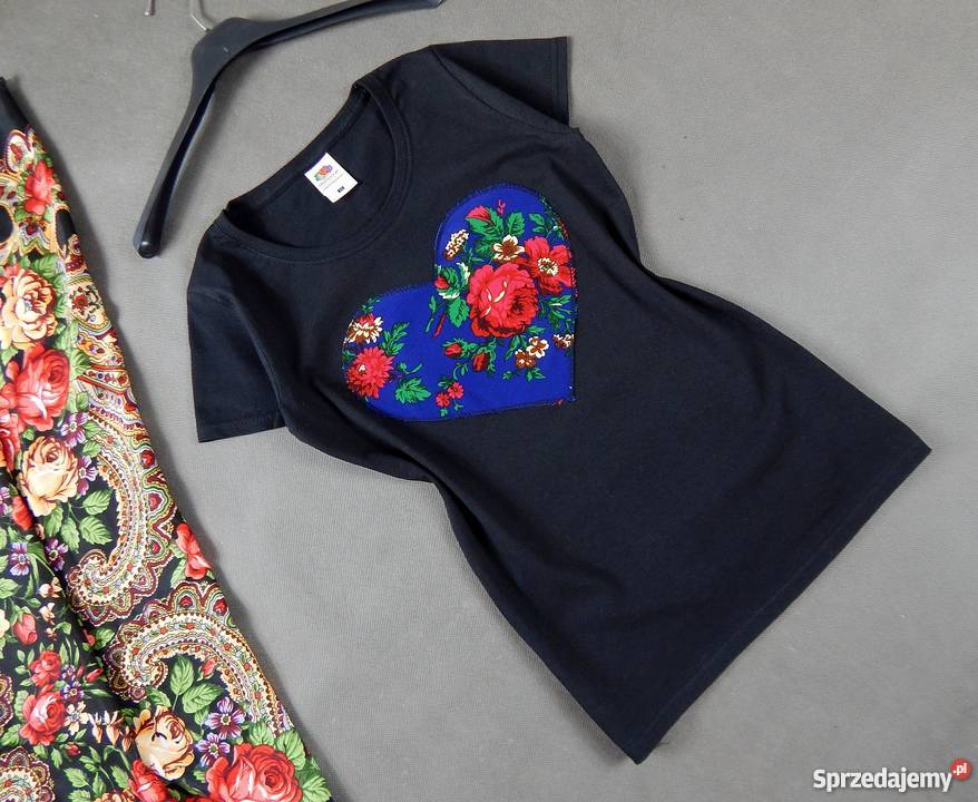 Koszulka CLEO góralska z sercem tshirt bluzka z