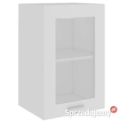vidaXL Szafka wisząca z szybą biała 40x31x60 mazowieckie Warszawa