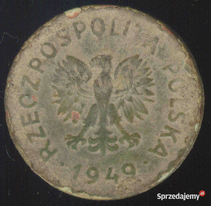 Polska 1 złoty z 1949 miedzionikiel Brwinów