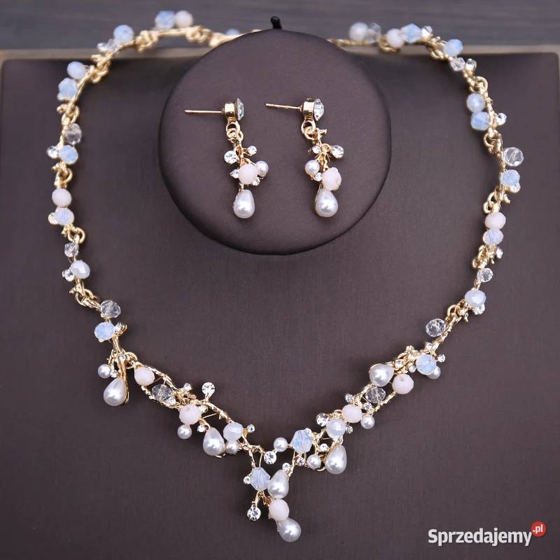 Korona tiara opaska naszyjnik kolczyki komplet Szczecin