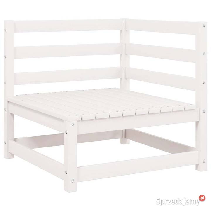 vidaXL Ogrodowa sofa narożna biała lite drewno sprzedam