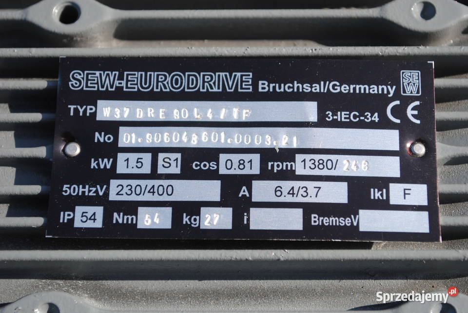 Motoreduktor kątowy 15kw 248obrmin Firmy SEW Kargowa