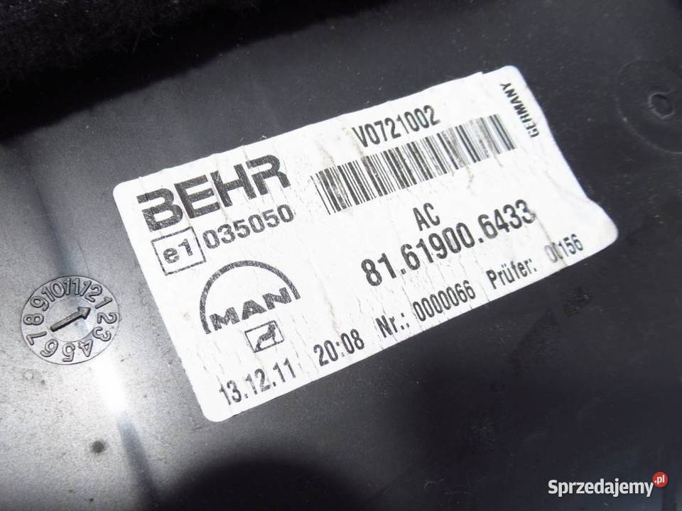 NAGRZEWNICA MAN TGX I 81619006433 Van minibus ciężarowe