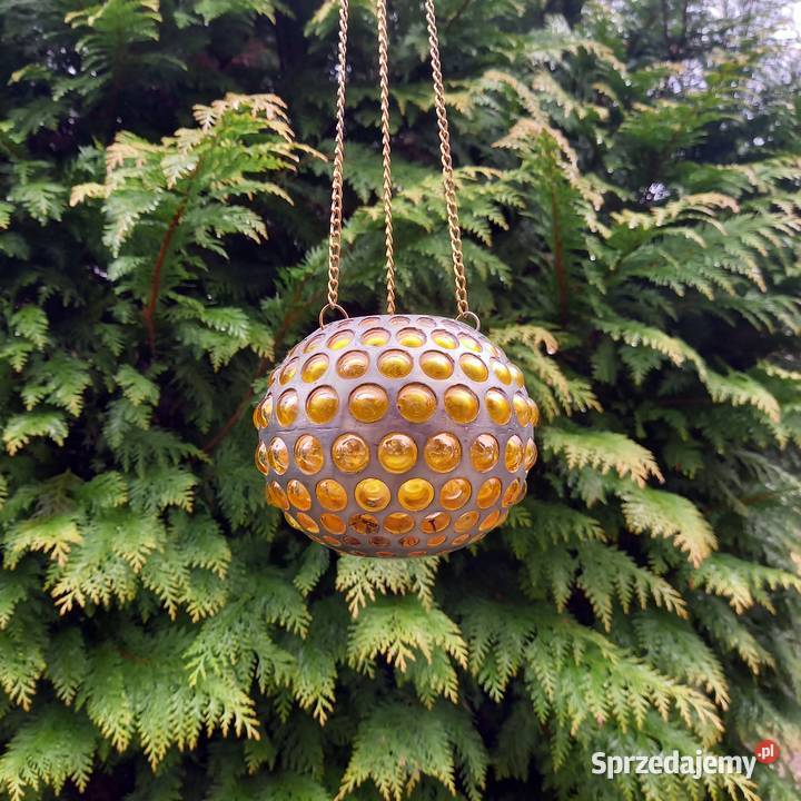 Wiszący szklany lampion w metalowej obudowie sprzedam