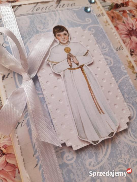 Kartka Pamiątka Komunii personalizowana Rękodzieło sprzedam