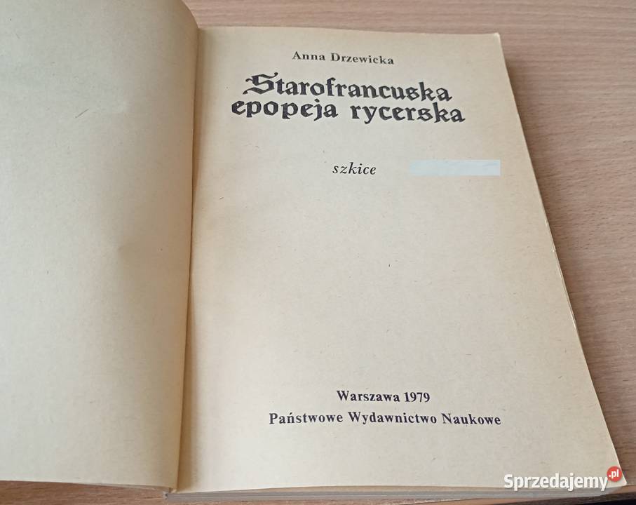 Starofrancuska epopeja rycerska Anna Drzewicka