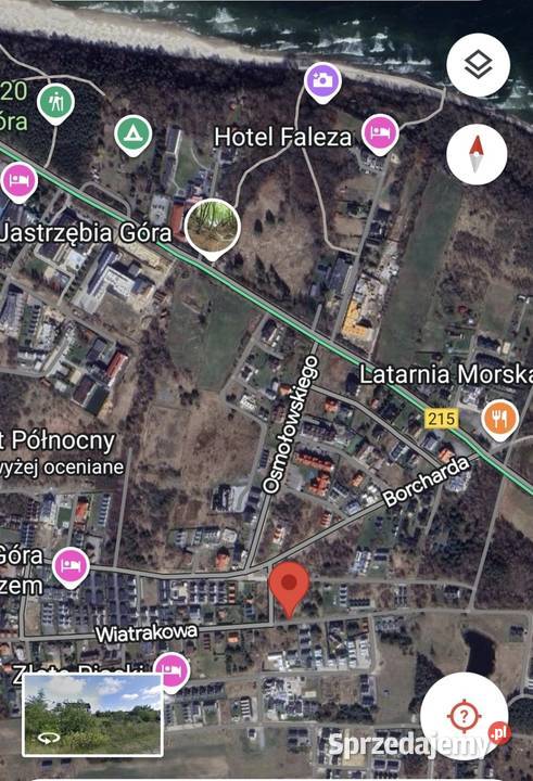 Działka Jastrzębia Góra budowlana 860 m 700 m pomorskie