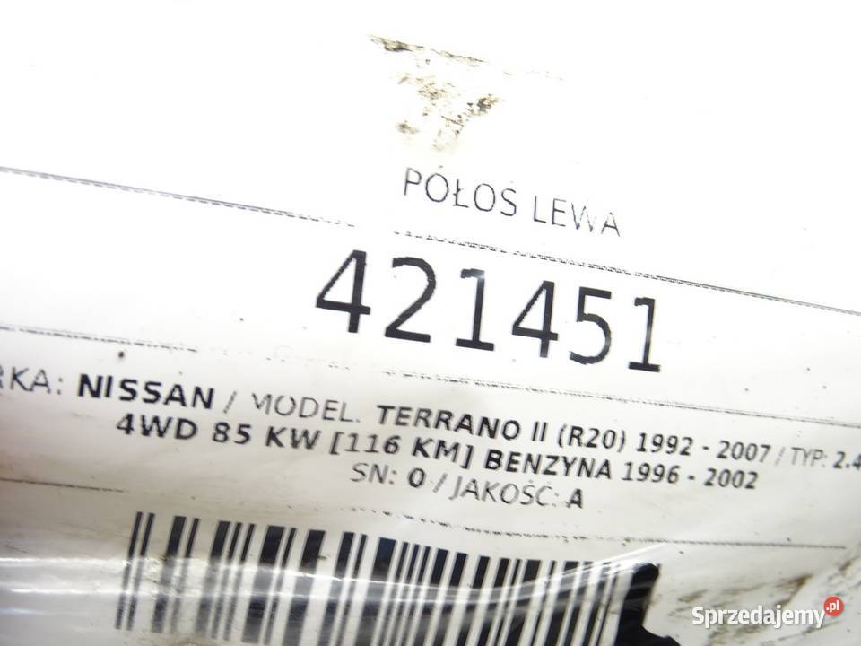 PÓŁOŚ LEWA NISSAN TERRANO II 24 116 9207 PRZEGUB sprzedam