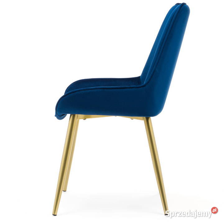 Granatowe Krzesło Luca Złote Nogi Wysyłka 24H