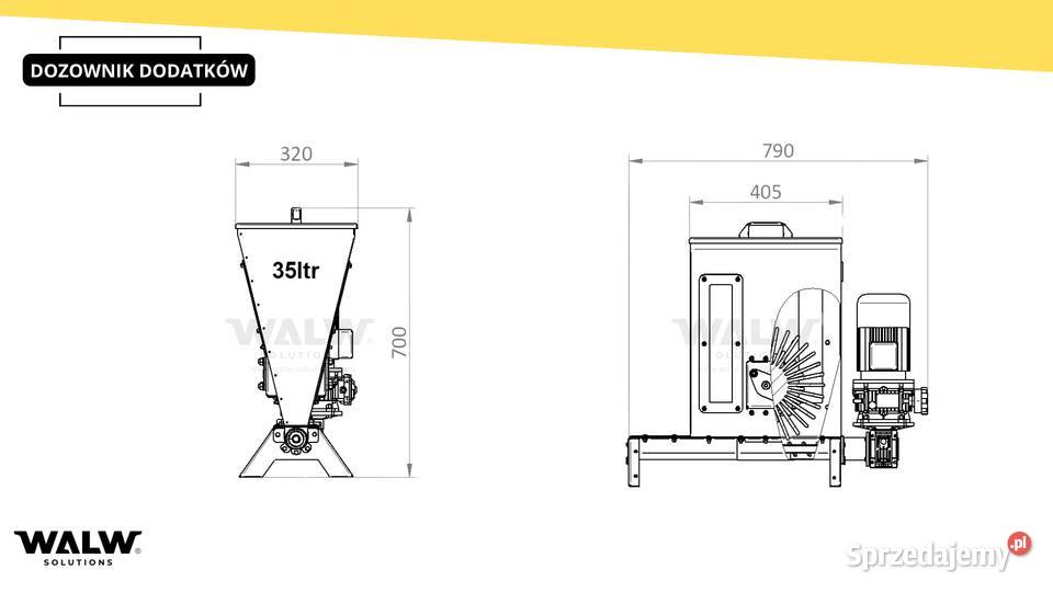 Dozownik mąki skrobi otrąb lepiszcza mikro Produkcja Sieradz