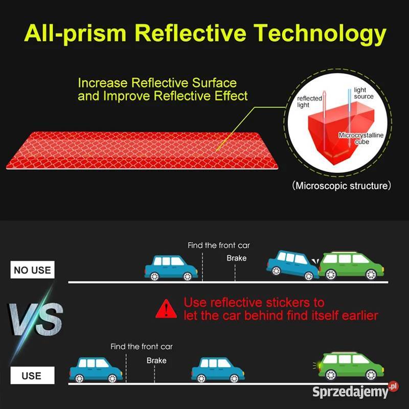 Wodoodporna odblaskowa naklejka na tył pojazdu Płock