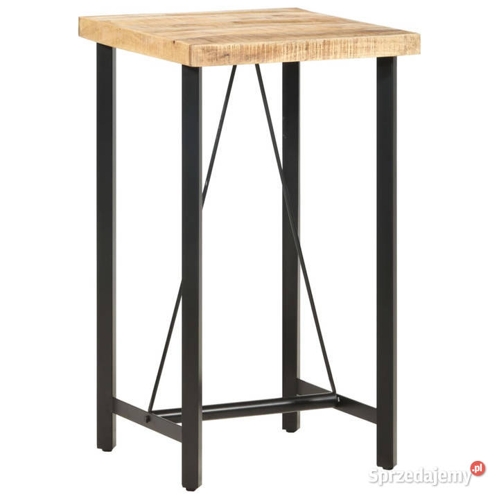 Stolik barowy 60x60x107 surowe drewno mango Stoły Warszawa