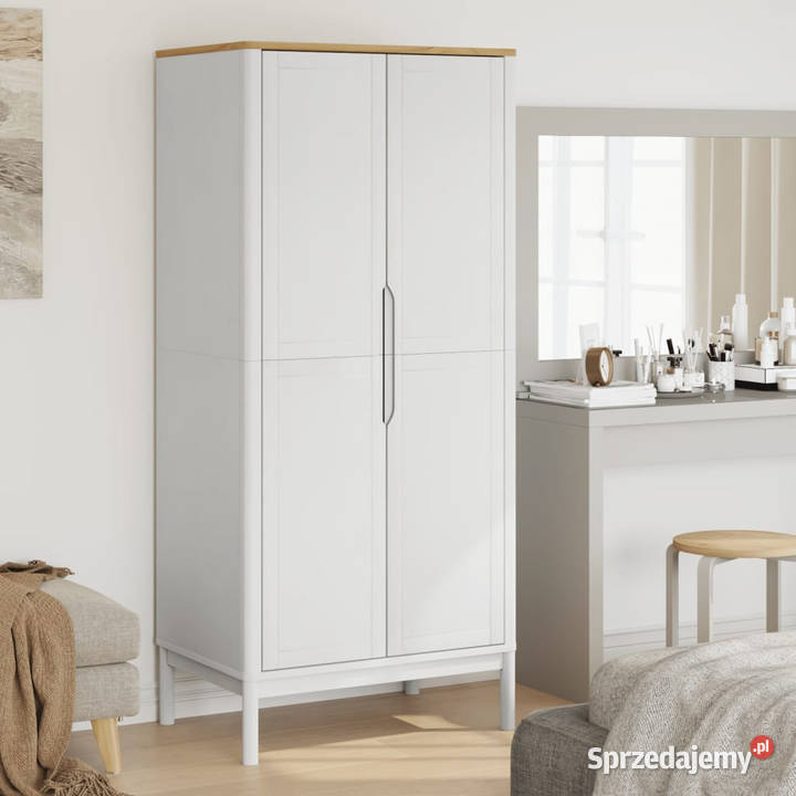 Szafa FLORO biała 77x53x171 lite drewno sosnowe Warszawa