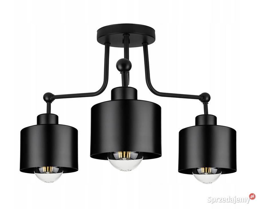 LAMPA SUFITOWA ŻYRANDOL PLAFON potrójna czarna Choroszcz sprzedam