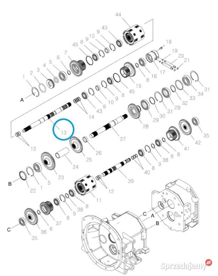 Wałek napędu TRG281 LS Tractor 40220415 Tajęcina