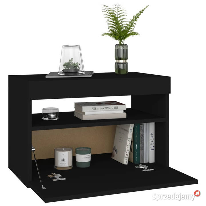 Szafka nocna z oświetleniem LED czarna 60x35x40 Warszawa
