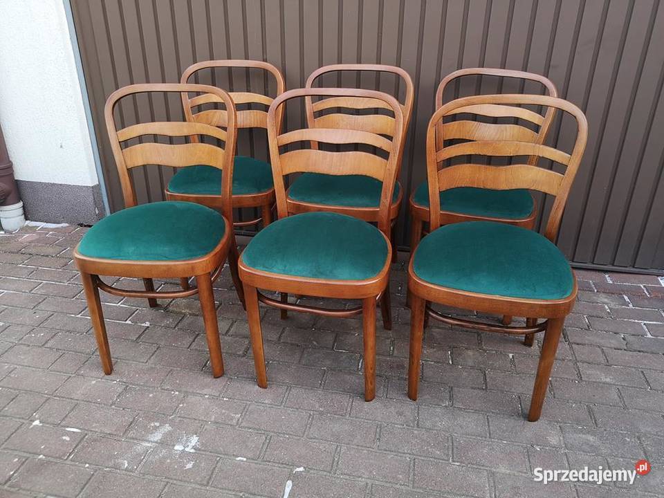 Krzesła ARTDECO 6 Sztuk Stare Antyk Komplet wielkopolskie