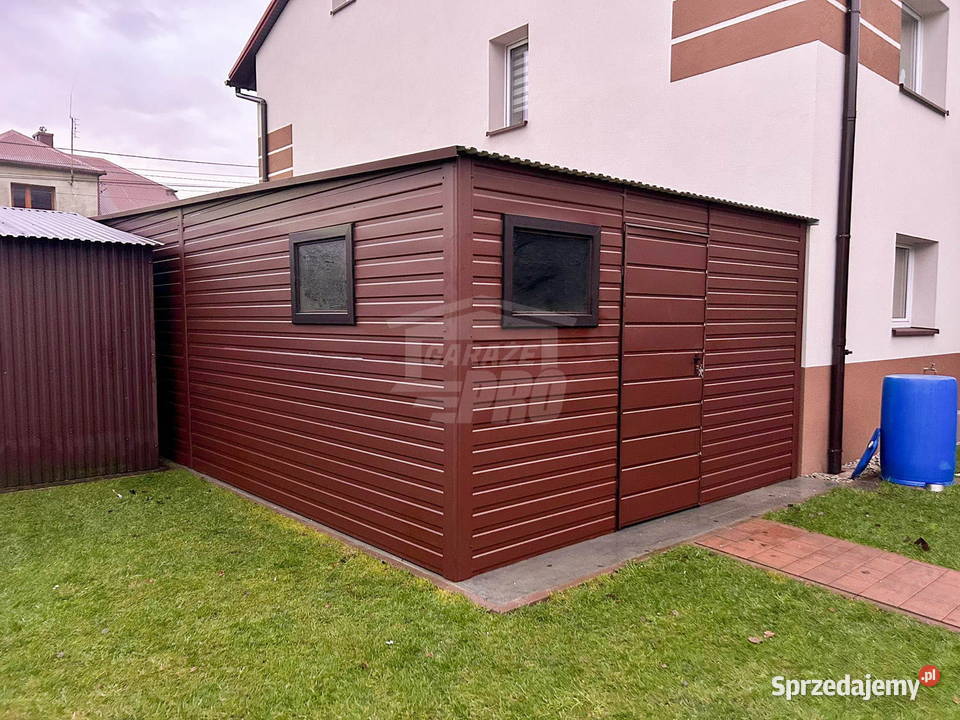 Garaż blaszany 3x6m brama dwuskrzydłowa 2x okno Niepołomice