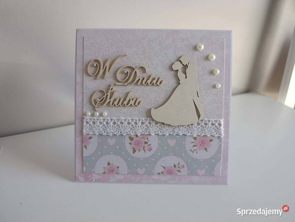 Kartka ręcznie robiona na Ślub handmade 2 łódzkie Łódź
