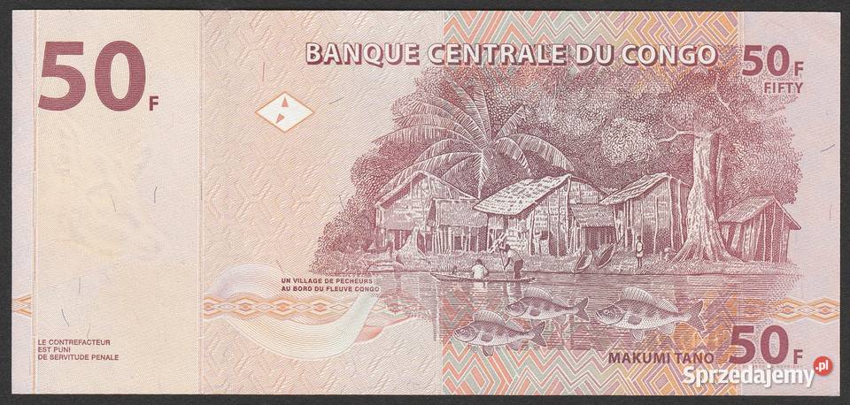 KONGO CONGO 50 FRANK 2007 STAN BANKOWY UNC łódzkie Łódź