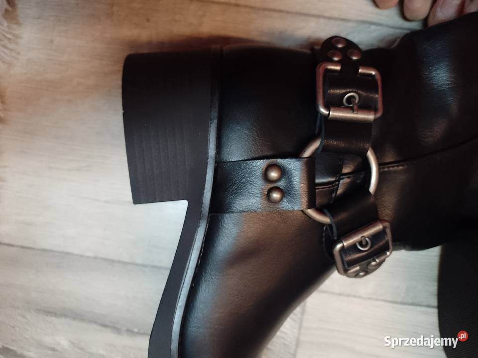 40 Czarne zdobione Kozaki oficerki biznesowe Kraków