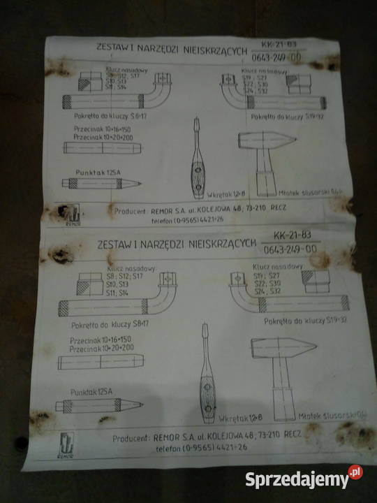 Zestaw narzędzi nieiskrzących Lipiany