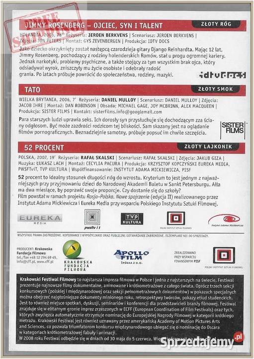 47 Krakowski Festiwal Filmowy 2008 DVD małopolskie