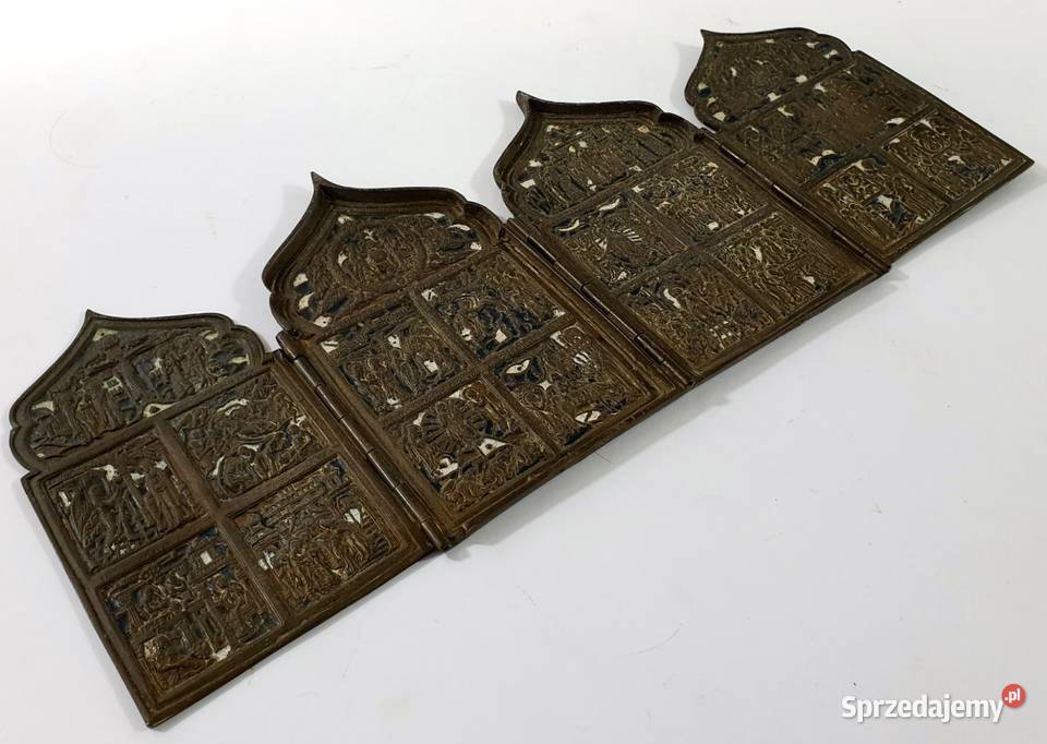 Ikona podróżna Tetraptyk Rosja XIXw 0425 Warszawa