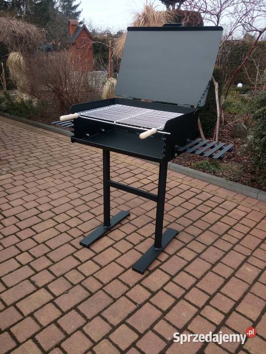 Solidny grill ogrodowy blacha 4 mm z pokrywą Damasławek