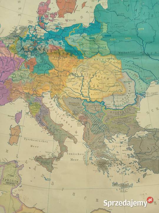 Mapa Europy 1899 150 x 200 Gdów
