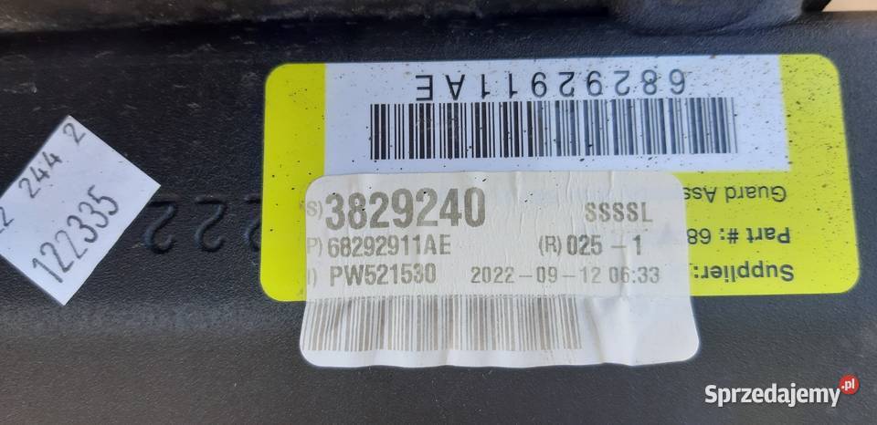 JEEP WRANGLER PRÓG STELAŻ LEWY 68292911AE lubuskie Bieleń sprzedam