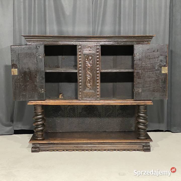 Antyczny rzeźbiony kredens komoda szafka Gryfice