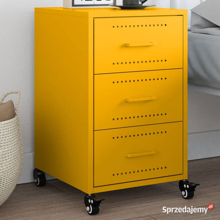Szafka nocna musztardowa 36x39x59 stal WM846731 Warszawa