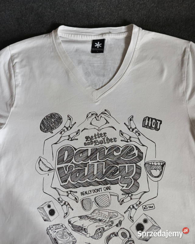 Bluzka męska Tshirt biała z nadrukiem łódzkie