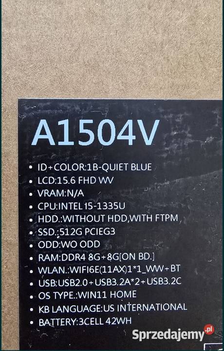 Laptop ASUS VivoBook 15 i5 nówka Paragon Asus Inowrocław sprzedam