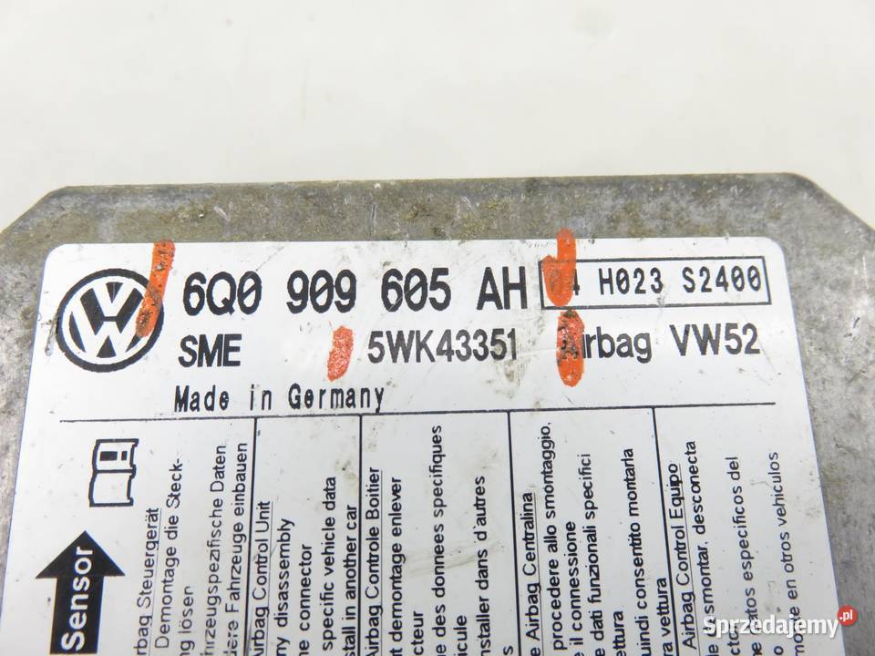 MODUŁ AIRBAG VW CADDY III 6Q0909605AH 5WK43351