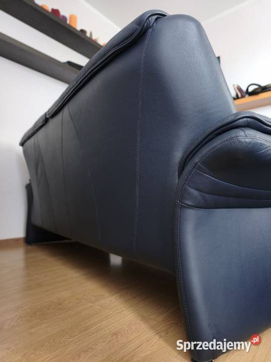 Sofa komplet wypoczynkowy 321 skóra granat Piaseczno sprzedam