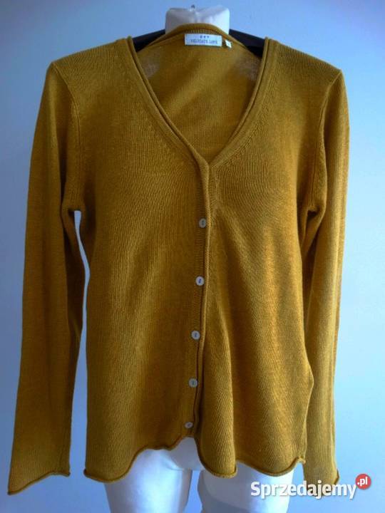 Sweter Kardigan Lniany 100 Len Rozpinany sprzedam