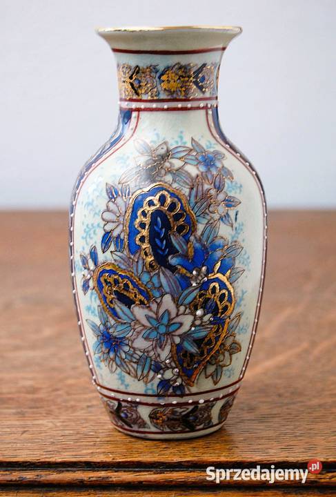 Chiński wazon ręcznie malowany złocony ceramika Lublin sprzedam