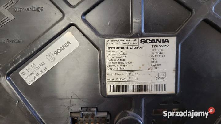 ZEGAR LICZNIK PRĘDKOŚCIOMIERZ Scania 1765222 Mojusz