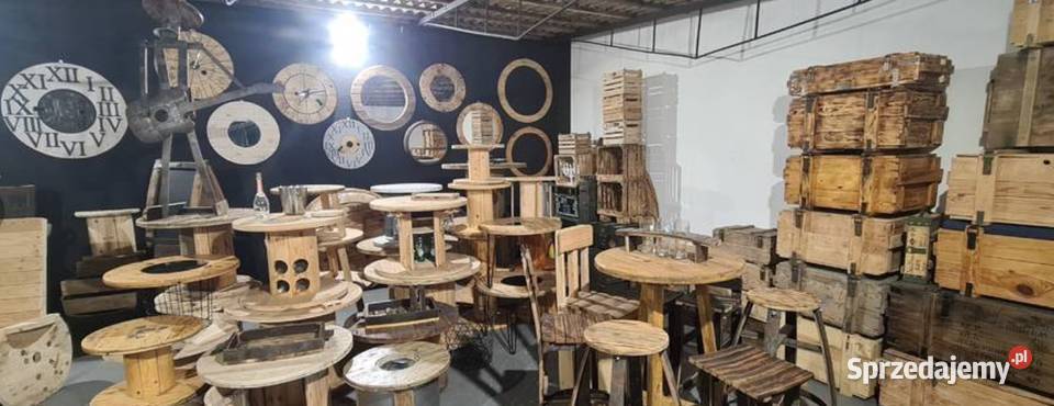 Szpula drewniana twarde drewno stolik kawowy 70 Chojnice