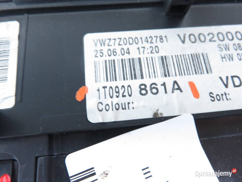 LICZNIK VW CADDY III 19 TDI 1T0920861A