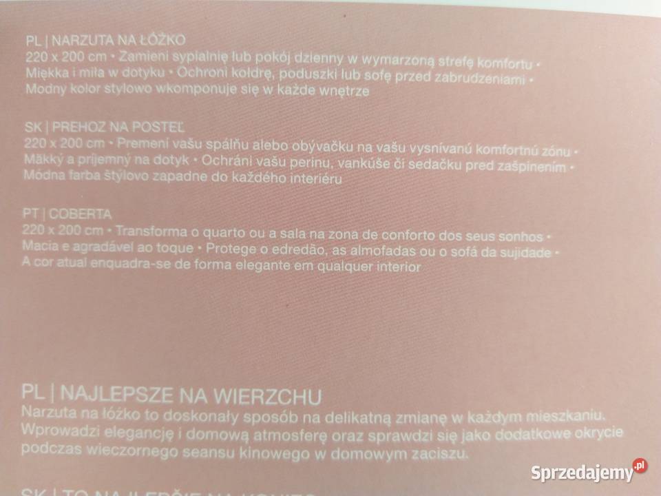 NOWA Narzuta na łóżko kapa 200 x 220 WRZOSOWA ze Zabrze